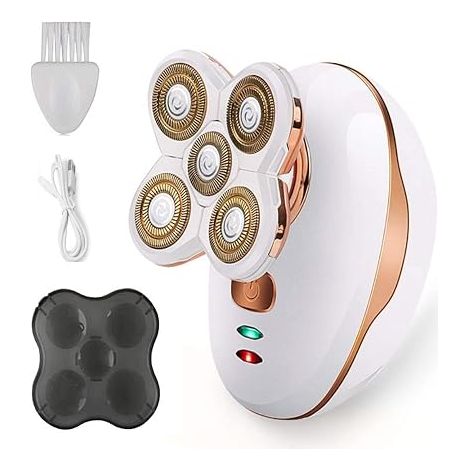 Electric Shaver – Waterproof Bikini Hair Removal Trimmer for Legs, Faces, Bodies, Lips, Armpits, Armpits (Gold-White) (1/5)