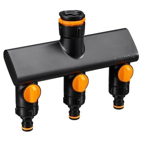 FISKARS COMFORT Adattatore per tubo flessibile con connettore triplo per rubinetto da 21-33 mm (1/5)
