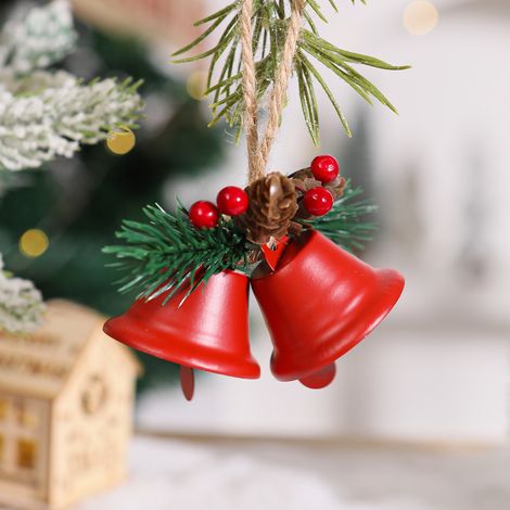 Clochette De Noël En Métal - Cordon En Chanvre - Pour Arbre À Fruits Porte Guirlande Couronne - Lot De 5 (1/5)