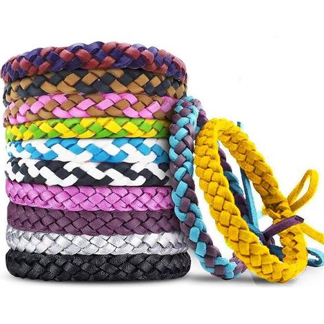 Bracelet anti-moustiques - Lot de 12 - Bracelet répulsif contre les insectes - Autocollants anti-moustiques - Protection contre les moustiques - Lot de 12 (1/5)