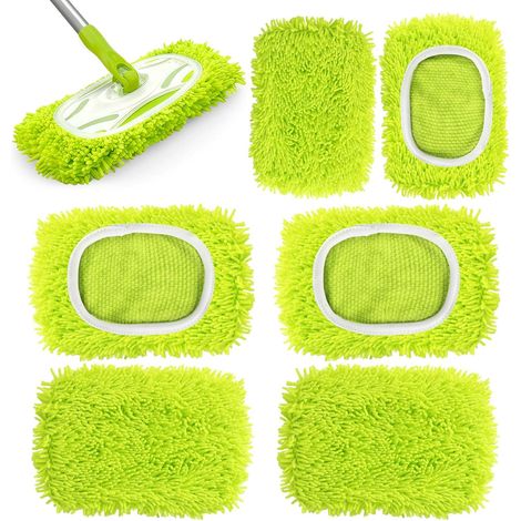 6 Pièces Lingettes pour Swiffer Wetjet Microfibre Lavable, Mop Pads, Mop Remplacement, Chiffon Serpillere pour Swiffer pour Le Nettoyage des Surfaces (1/5)