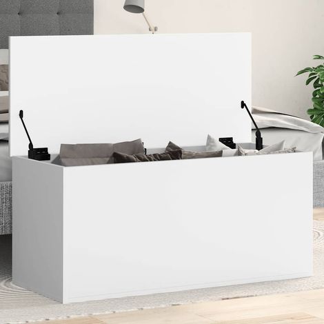 vidaXL Boîte de rangement blanc 100x42x46 cm bois d'ingénierie (1/5)