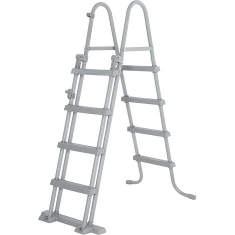Bestway – Échelle de piscine hors sol double montée 1,22 m – Cadre en acier anticorrosion – Marches antidérapantes – Pour piscines de 3,66 m à 5,49 m (1/5)