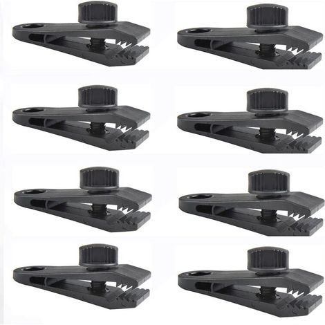8 Pcs Clips de Toile de Tente en Plastique Réglables Clips de Tente Extérieur Coupe-Vent et Parasol Réutilisables, Adaptés au Camping, Caravane, Toile de Parasol de Jardin (1/5)