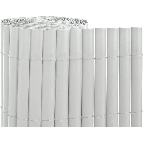 Suinga – Canisse d'occultation PVC blanc 2 x 5 m – Protection anti-UV – Installation facile – Pour jardins, terrasses et balcons