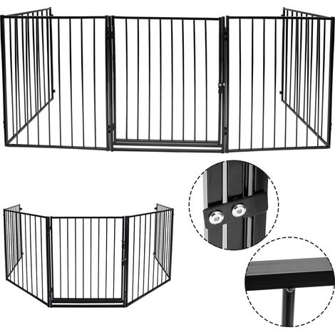 Wolketon Barrera de seguridad 5x cortafuegos plegable para bebé y animales Protección cortafuegos multifunción