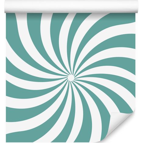 Papier peint hippie, fond mer, blanc, menthe et turquoise 50x1000 cm (1/5)