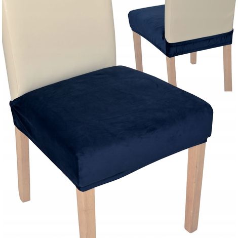 FUNDA PARA SILLA, ASIENTO DE SILLA, terciopelo alto, TESS, azul marino