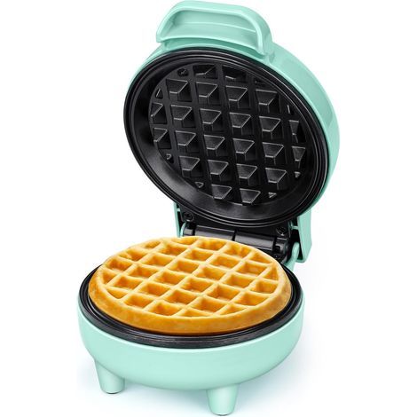 Mini gaufrier avec revêtement antiadhésif, témoin lumineux de mise en marche et poignée froide - Gaufrier compact (1/4)