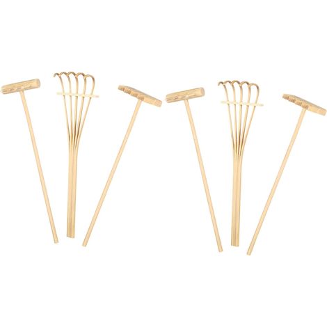 6 Pièces Mini Râteaux Bambou pour Jardin Zen pour Bac à Sable de Bureau Outils Créatifs pour et Décoration de Table (1/5)