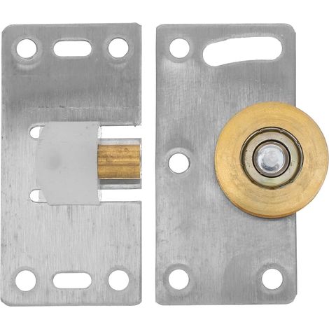 Roulette de Placard en Acier Inoxydable Argenté, Poulie de Penderie pour Porte Coulissante, Fonctionnement Fluide, Guide pour Portes de Placard Coulissantes (1/5)