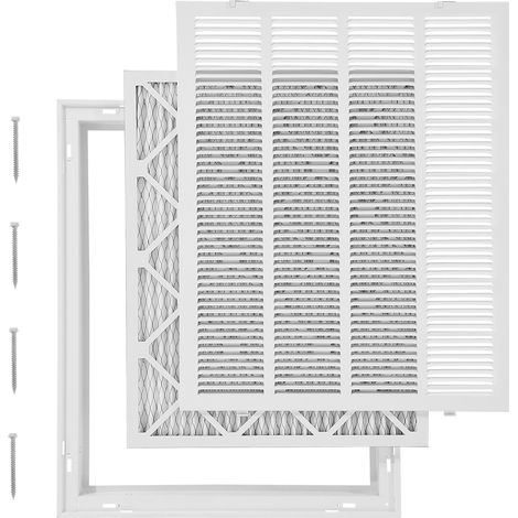 VEVOR Rejilla de Filtro de Aire de Retorno, Se Adapta a la Abertura del Conducto de 50 x 63 cm de Ancho, Filtro Incluido, para Pared, con Recubrimiento en Polvo, 57,4 x 70,2 x 4 cm, Duradero (1/5)