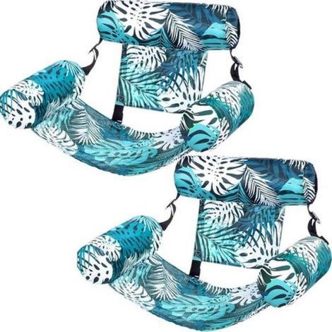 2X Bouée Piscine. Matelas Gonflable PVC. Hamac Flottant 4en1. Siège Dossier Confort. Adulte Enfant Été Plage (1/5)