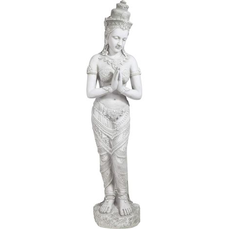 Design Toscano Thai Teppanom Bellissima creatura Decorazione asiatica Statua da Giardino, poliresina, pietra antica, 89 cm (1/5)
