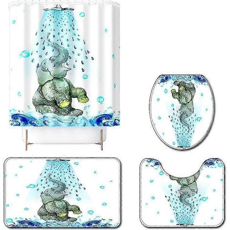 Tapis de salle de bain imprimé numérique à motifs animaux (1/5)