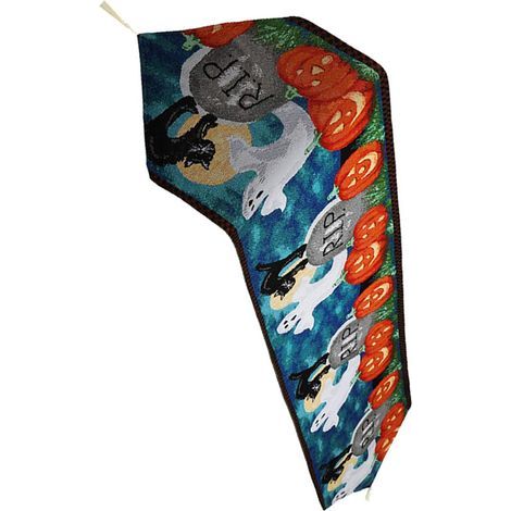 Chemin de table coton et lin pour decoration Halloween maison salle a manger 33x180cm