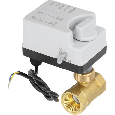 Motorisiertes 2-Wege-Magnetventil, normalerweise geschlossen, DN20 DC12V-24V, manuell und automatisch, motorisiertes Kugelventil (1/5)