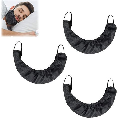Couvre-barbe noir 3 pièces avec bandana, anti-poussière et anti-taches, 37 x 11 cm (1/3)