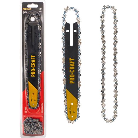 Set Procraft S8 con 2 catene 46 TG + barra di guida da 20 cm per PKA32Li