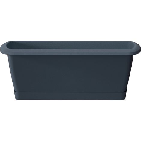 Jardinière avec support en plastique en couleur anthracite 78,6 (L) x 18,4 (l) x 14,5 (H) cm