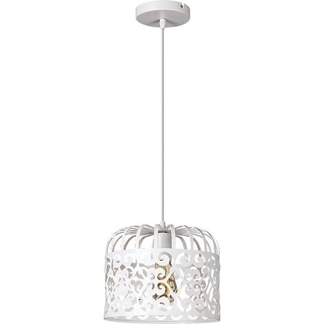 Pendente metallo leggero Alessandra metallo bianco opaco Ø26cm H: 120cm (1/5)
