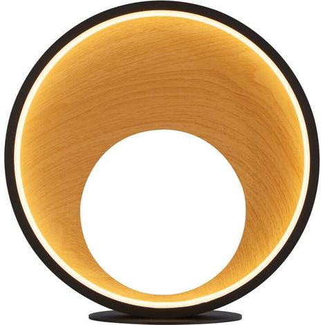 Lampe de table design Curio noir avec du bois - EU36301-1BK (1/3)