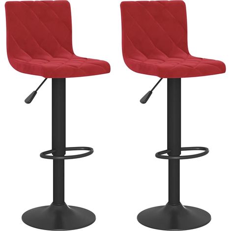 Maison Exclusive - Sgabelli da Bar 2 pz Rosso Vino in Velluto (1/5)