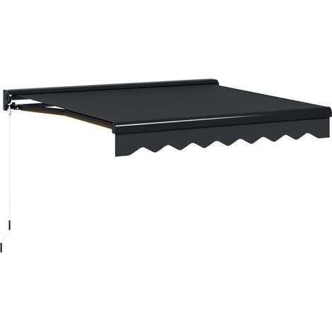 Outsunny Electric Awning with LED Light, Sun Canopies for Patio 2.5 x 2m