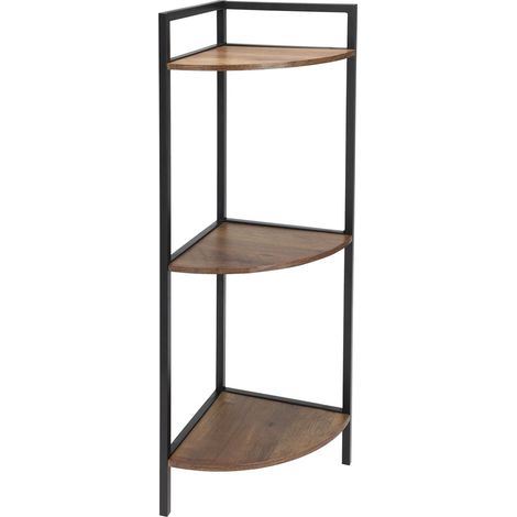 Mensola angolare in metallo nero 23,5x23,5x76 cm