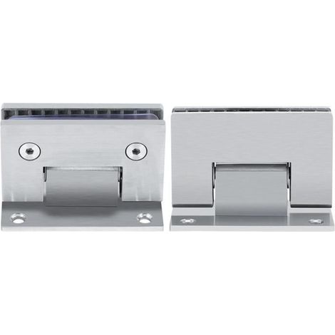 Charnière - Pince de porte verre 90 - Acier noir - Pour porte de douche 8-10mm - Support mural (1/4)