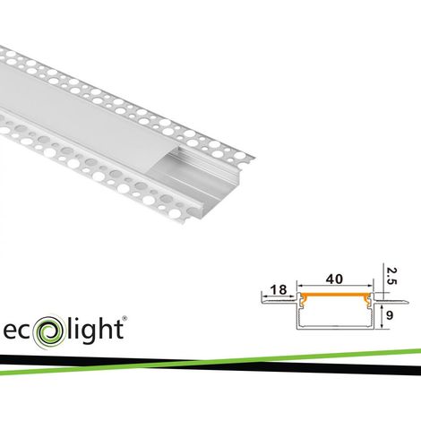 PROFILO ANODIZZATO SUPER LARGO A INCASSO 2MT + OPAL (1/2)