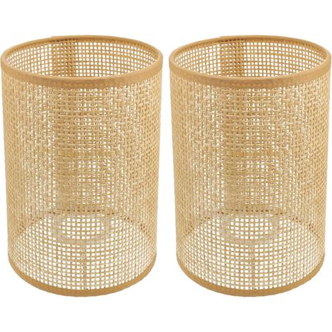 Lot De 2 Abat-Jour Tissé En Rotin 8.07X5.51 Pouces Pour Lampe Sur Pied Et Suspension Couvre-Plafonnier Léger Polyvalent Pour Décoration Intérieure (1/5)