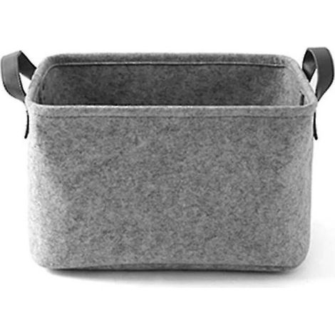 Boîte de rangement décorative, panier de rangement pliable souple et résistant, organisateur durable et peu encombrant pour la maison, le bureau ou la chambre d'enfant, gris clair, sans danger pour le (1/5)