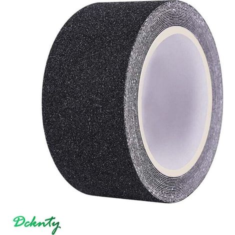 Nastro adesivo antiscivolo nero da 5 cm x 10 m, ad alta aderenza, resistente all'abrasione, ideale per scale, gradini, ringhiere, per uso esterno e interno. (1/4)