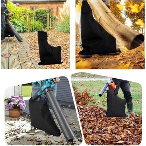 Sac Aspirateur de Souffleur Feuilles Universel, 2Pack Sac de Rangement pour Souffleur de Feuilles, Sac Collection Feuilles,noir (1/4)