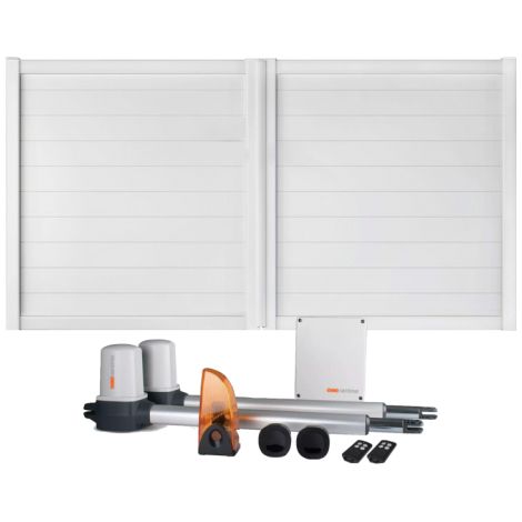 Portail battant électrique PVC blanc avec moteur Sentinel H 140 x L 350 ARLES