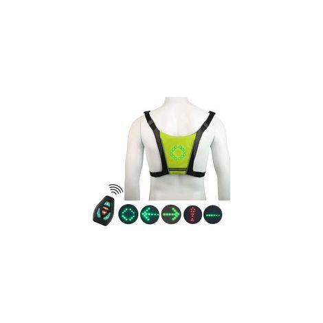 Gilet clignotant à LED, gilet de course, feu de signalisation à LED, clip réfléchissant pour sac à dos, clip pour sac à dos d'équitation rechargeable par USB avec télécommande (1/4)