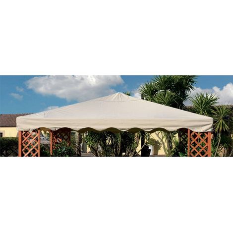 Couverture supérieure de rechange pour gazebo en bois maxima mt.3x3 pvc enduit polyester 400 gr/m2 beige - Salone