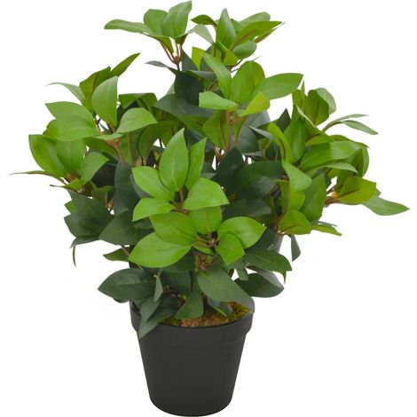 Planta artificial árbol de laurel con macetero 40 cm verde vidaXL (1/2)