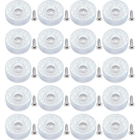 20x Antidérapant Silencieux 30mm Grand Protecteur Sol Silicone Patins de Meubles Planeurs avec vis pour Pieds canapé Table Bureau, Coussinets Chaise Rond Caoutchouc à Visser pour parquet (1/5)