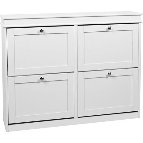 Schuhschrank / Schuhregal ESTHA 40 104x24x82 cm 40 Schuhklappen weiß hjh LIVING