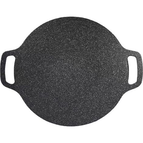Plaque À Grillage Ronde - Revêtement Antiadhésif - Compatible Fourneau Électrique Et Gaz - Poignées Accrochables - Pour Cuisson Extérieure Ou Intérieure - Diamètre 24 cm (1/5)