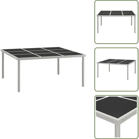 Garten-Esstisch 170x170x74,5 cm Glas und Stahl - Gartentisch - Esstisch - Outdoor Möbel - Gartenmöbel - Balkonmöbel (1/5)