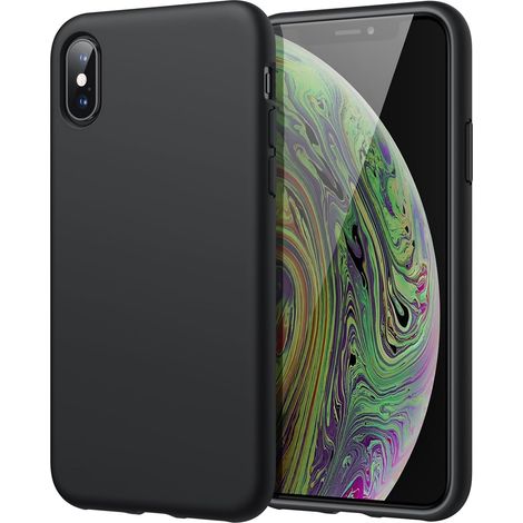CUSTODIA PER APPLE IPHONE XS/IPHONE X CUSTODIA IN SILICONE NERO RETRO (1/5)