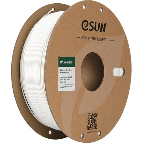 eSUN PLA-Matte Filament, 1.75mm, 1000g (Paper Spool) eSUN PLA-Matte Filament 1.75mm 1000g Milky White