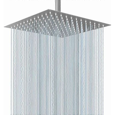 Filiyano-Pommeau de douche carré haute pression de 25 cm de large en acier inoxydable - Parfait (1/5)