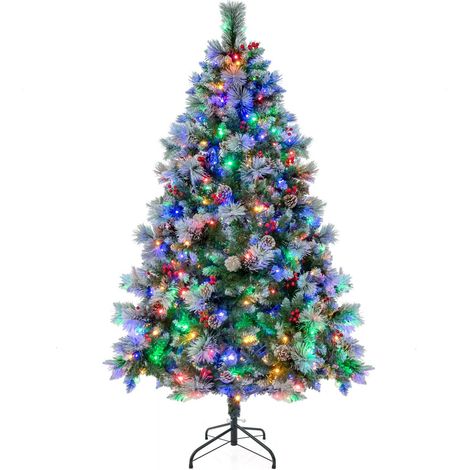 6 FT Pre-Lit Artificial Christmas Tree Hinged Xmas Tree 350 LED Lights 11 Modes