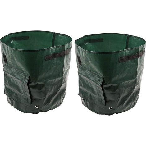 CSPARKV - Paquete de 2 bolsas para cultivo de patatas (10 galones), bolsa de polietileno para patatas, zanahorias y tomates, 35 cm x 50 cm