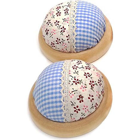 2 alfileteros de aguja con diseño de calabaza y lunares, para coser (azul)
