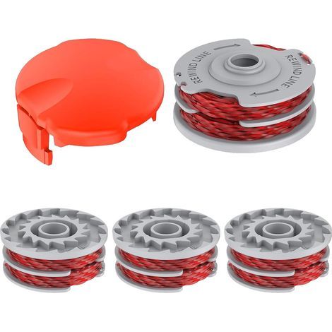 4 bobines de fil compatibles avec Flymo FLY021/513937190, Convient pour Flymo Contour/Mini Trim/Multi Trim/Power Trim, Ø1, 5mm-11m (1/5)